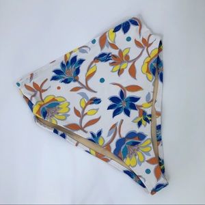 Retro floral high waist cheeky swimsuit bottom